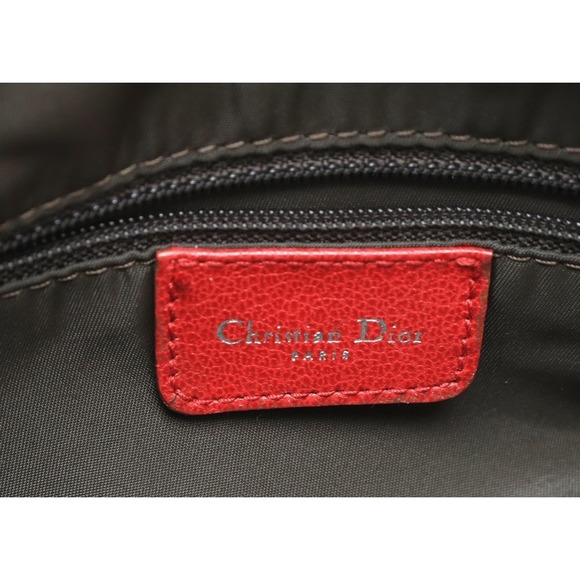 Dior Rasta Christian Trotter Khaki Bag  Leather Shoulder Red Beige - Picture 9 of 9